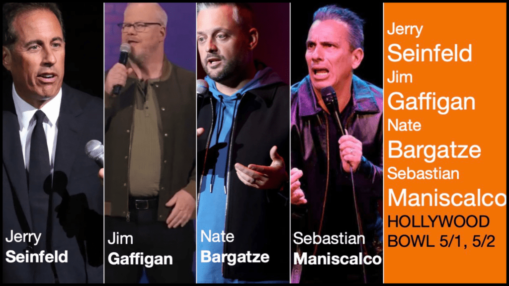 🤣 Jerry Seinfeld, Jim Gaffigan, Nate Bargatze, Sebastian Maniscalco at Hollywood Bowl ✧ Los Angeles
